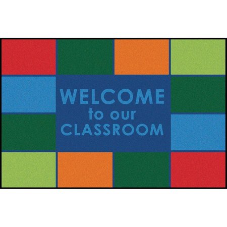 CARPETS FOR KIDS 3 ft. x 4 ft. 6 in. Rectangle Classroom Welcome Rug CA61933